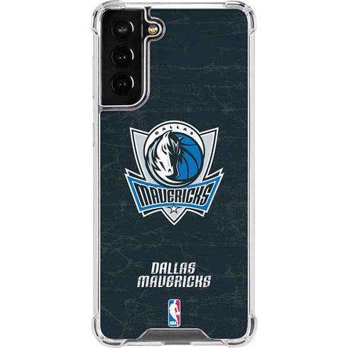 NBA Dallas Mavericks Black Primary Logo Galaxy S21 FE Clear Case