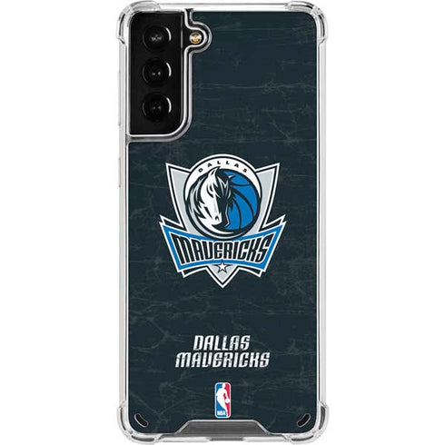 NBA Dallas Mavericks Black Primary Logo Galaxy S21 Plus 5G Clear Case