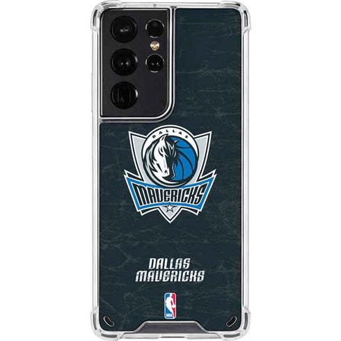 NBA Dallas Mavericks Black Primary Logo Galaxy S21 Ultra 5G Clear Case
