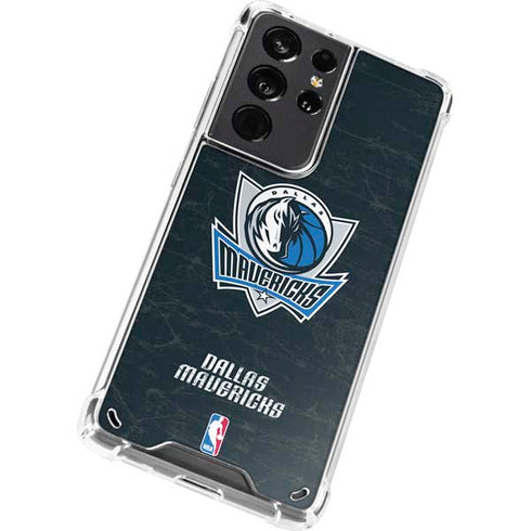 NBA Dallas Mavericks Black Primary Logo Galaxy S21 Ultra 5G Clear Case