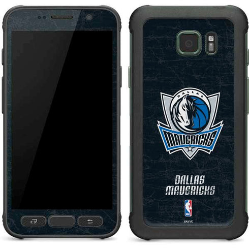 NBA Dallas Mavericks Black Primary Logo Galaxy S7 Active Skin