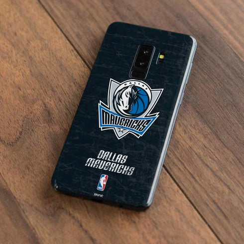 NBA Dallas Mavericks Black Primary Logo Galaxy S9 Plus Skin