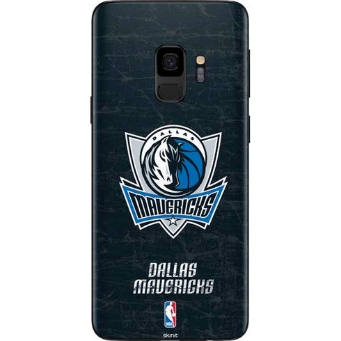 NBA Dallas Mavericks Black Primary Logo Galaxy S9 Skin