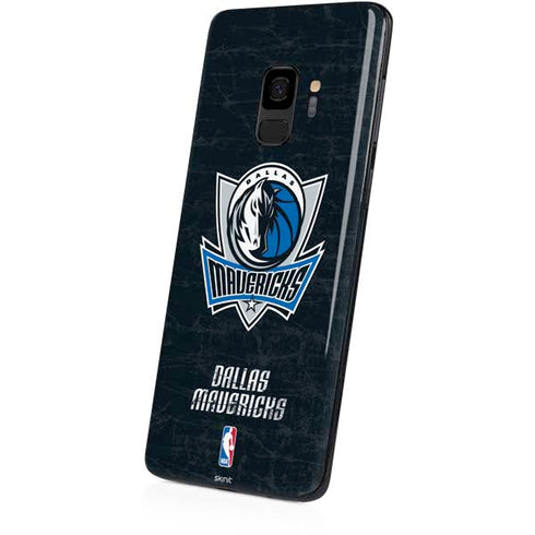 NBA Dallas Mavericks Black Primary Logo Galaxy S9 Skin