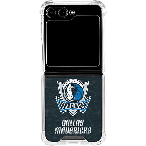 NBA Dallas Mavericks Black Primary Logo Galaxy Z Flip5 5G Clear Case
