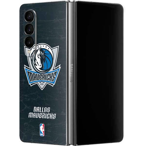 NBA Dallas Mavericks Black Primary Logo Galaxy Z Fold4 5G Skin