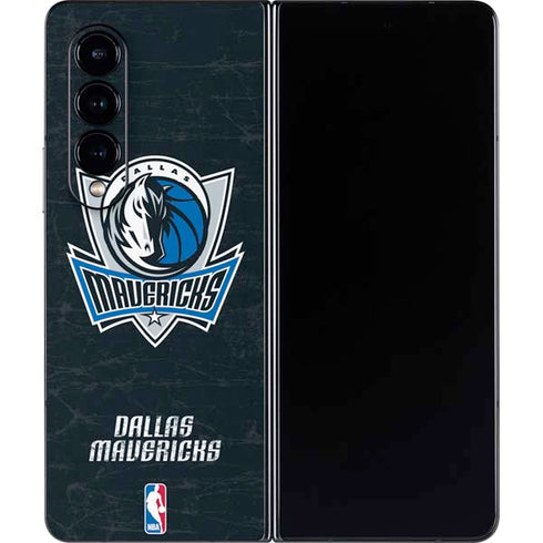 NBA Dallas Mavericks Black Primary Logo Galaxy Z Fold4 5G Skin