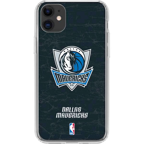 NBA Dallas Mavericks Black Primary Logo iPhone 11 Clear Case