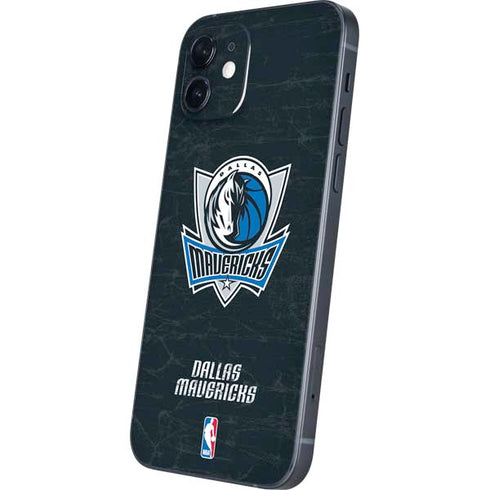NBA Dallas Mavericks Black Primary Logo iPhone 12 Skin