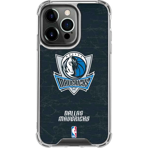 NBA Dallas Mavericks Black Primary Logo iPhone 14 Pro Clear Case
