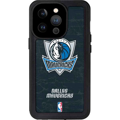 NBA Dallas Mavericks Black Primary Logo iPhone 14 Pro Waterproof Case