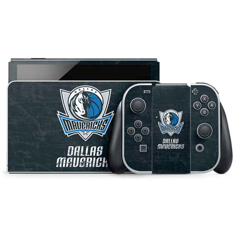 NBA Dallas Mavericks Black Primary Logo Nintendo Switch OLED (2021) Skin