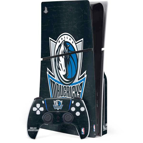 NBA Dallas Mavericks Black Primary Logo PS5 Slim Disk Bundle Skin