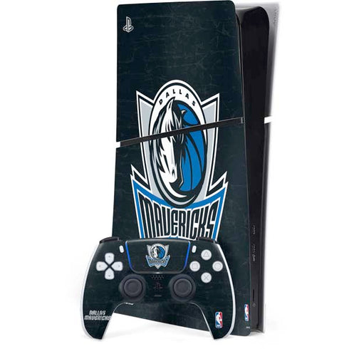 NBA Dallas Mavericks Black Primary Logo PS5 Slim Digital Edition Bundle Skin