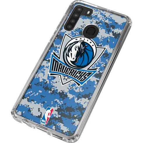 NBA Dallas Mavericks Digi Camo Galaxy A21 Clear Case