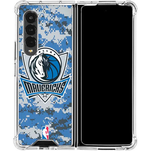 NBA Dallas Mavericks Digi Camo Galaxy Z Fold4 5G Clear Case