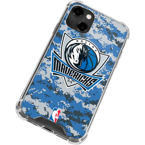 NBA Dallas Mavericks Digi Camo iPhone 14 Clear Case