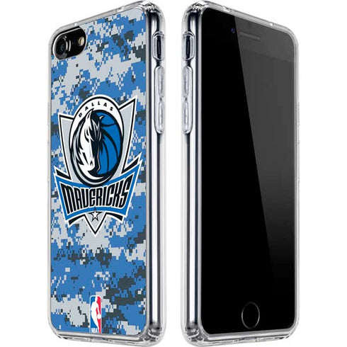 NBA Dallas Mavericks Digi Camo iPhone SE (2nd & 3rd Gen) Clear Case