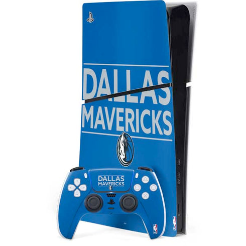 NBA Dallas Mavericks Standard - Light Blue PS5 Slim Digital Edition Bundle Skin