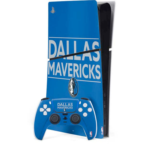 NBA Dallas Mavericks Standard - Light Blue PS5 Slim Digital Edition Console Skin