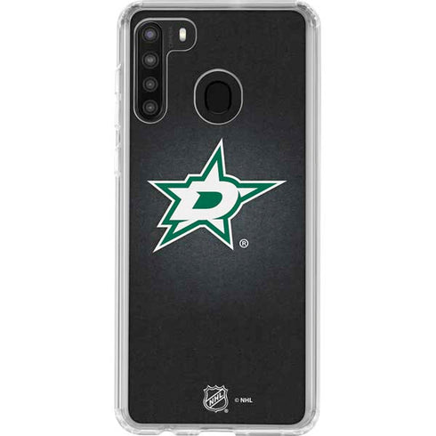 NHL Dallas Stars Black Background Galaxy A21 Clear Case