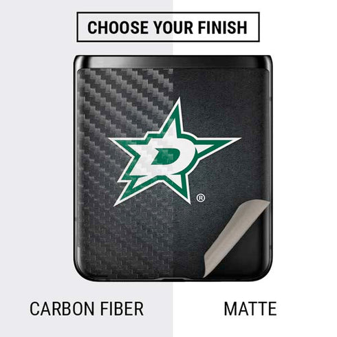 NHL Dallas Stars Black Background Galaxy Z Flip Skin