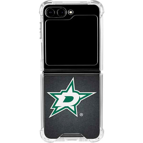 NHL Dallas Stars Black Background Galaxy Z Flip5 5G Clear Case