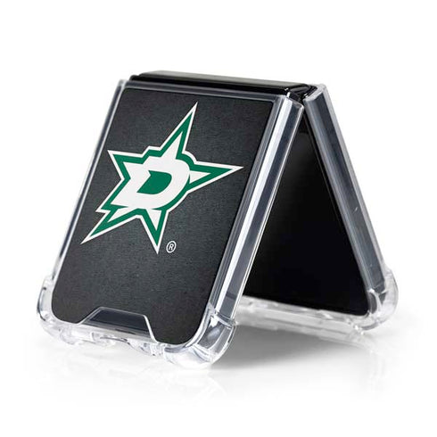NHL Dallas Stars Black Background Galaxy Z Flip5 5G Clear Case