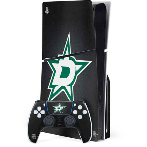 NHL Dallas Stars Black Background PS5 Slim Disk Bundle Skin
