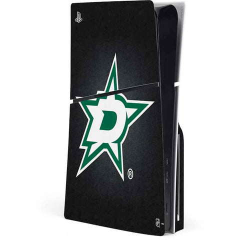 NHL Dallas Stars Black Background PS5 Slim Disk Console Skin