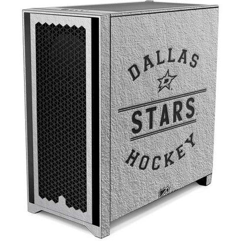 NHL Dallas Stars Black Text Corsair 4000D Tempered Glass Mid-Tower ATX Case Skin