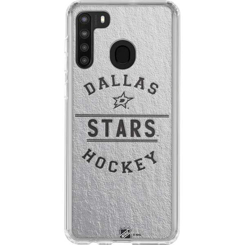 NHL Dallas Stars Black Text Galaxy A21 Clear Case