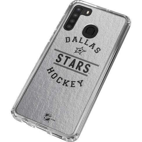 NHL Dallas Stars Black Text Galaxy A21 Clear Case