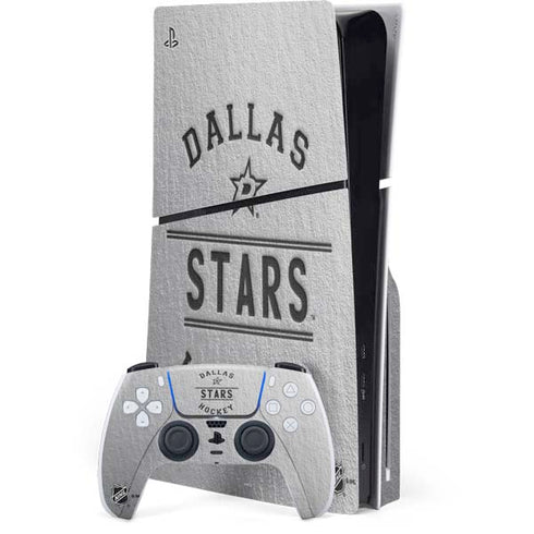 NHL Dallas Stars Black Text PS5 Slim Disk Bundle Skin
