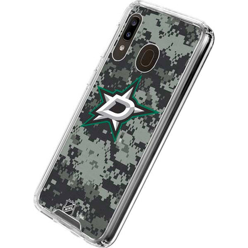 NHL Dallas Stars Camo Galaxy A30 Clear Case