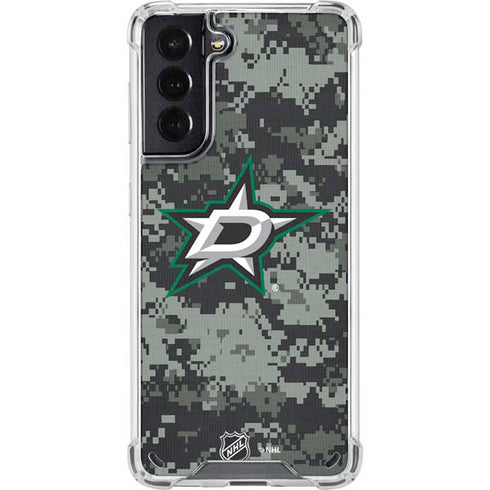 NHL Dallas Stars Camo Galaxy S21 5G Clear Case