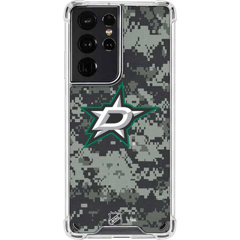NHL Dallas Stars Camo Galaxy S21 Ultra 5G Clear Case