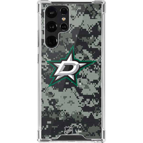 NHL Dallas Stars Camo Galaxy S22 Ultra Clear Case