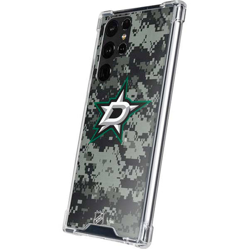 NHL Dallas Stars Camo Galaxy S22 Ultra Clear Case