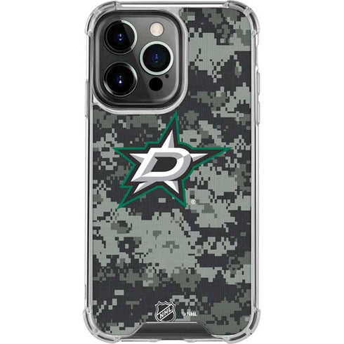 NHL Dallas Stars Camo iPhone 14 Pro Clear Case