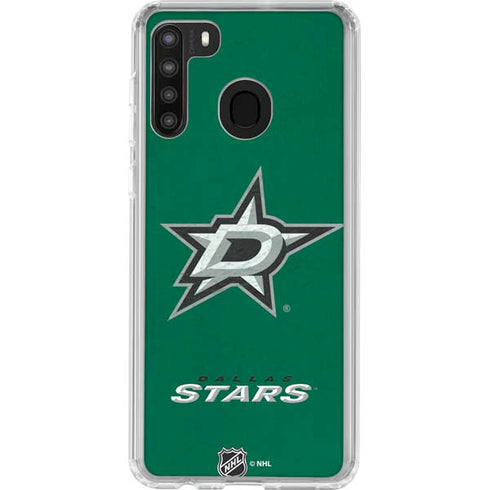 NHL Dallas Stars Distressed Galaxy A21 Clear Case