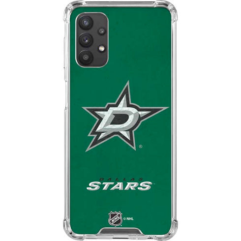NHL Dallas Stars Distressed Galaxy A32 5G Clear Case