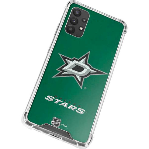 NHL Dallas Stars Distressed Galaxy A32 5G Clear Case