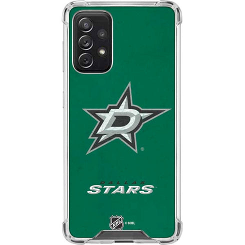 NHL Dallas Stars Distressed Galaxy A72 5G Clear Case