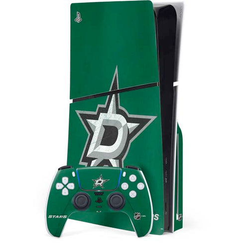 NHL Dallas Stars Distressed PS5 Slim Disk Bundle Skin