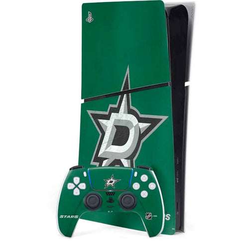 NHL Dallas Stars Distressed PS5 Slim Digital Edition Bundle Skin
