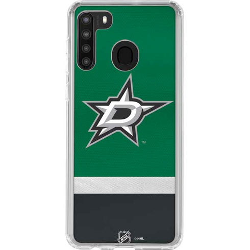 NHL Dallas Stars Jersey Galaxy A21 Clear Case