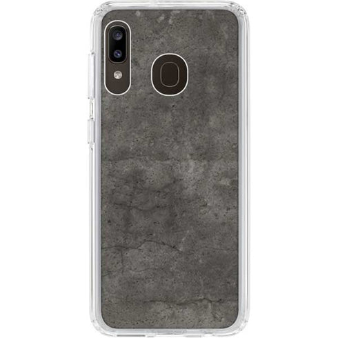 Dark Iron Grey Concrete Galaxy A20 Clear Case