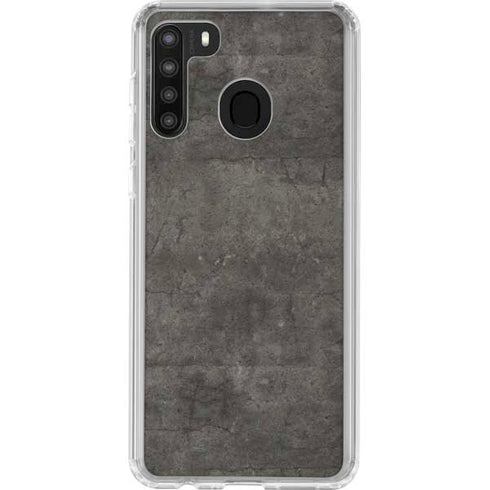 Dark Iron Grey Concrete Galaxy A21 Clear Case