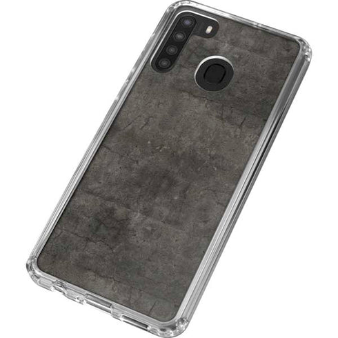 Dark Iron Grey Concrete Galaxy A21 Clear Case